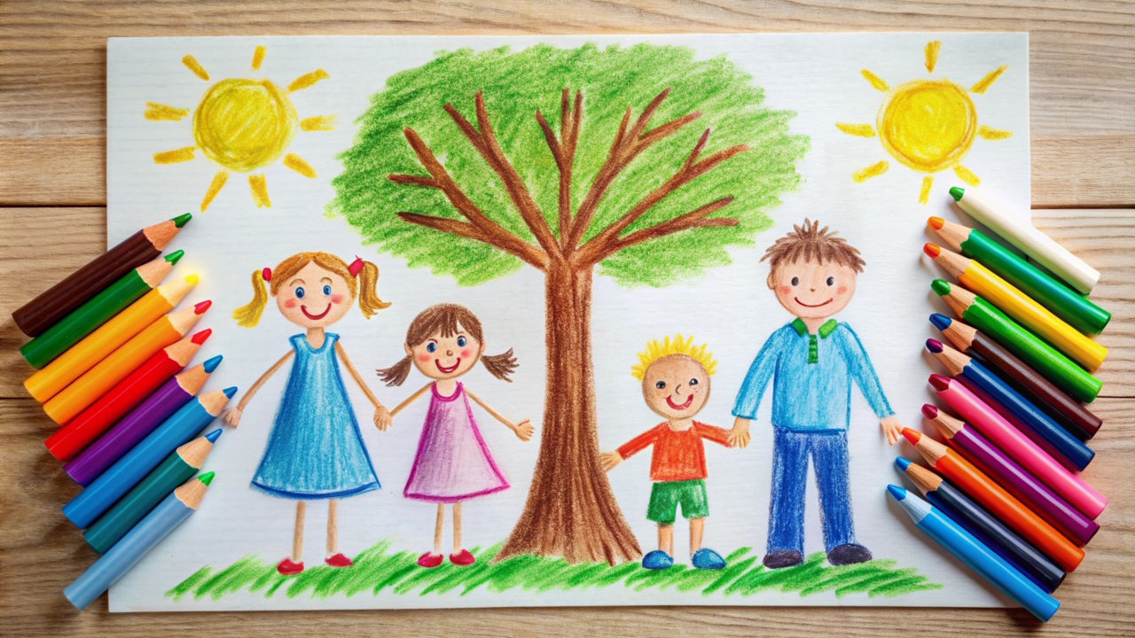 drawing-family-with-children-tree drawing-family-with-children-tree